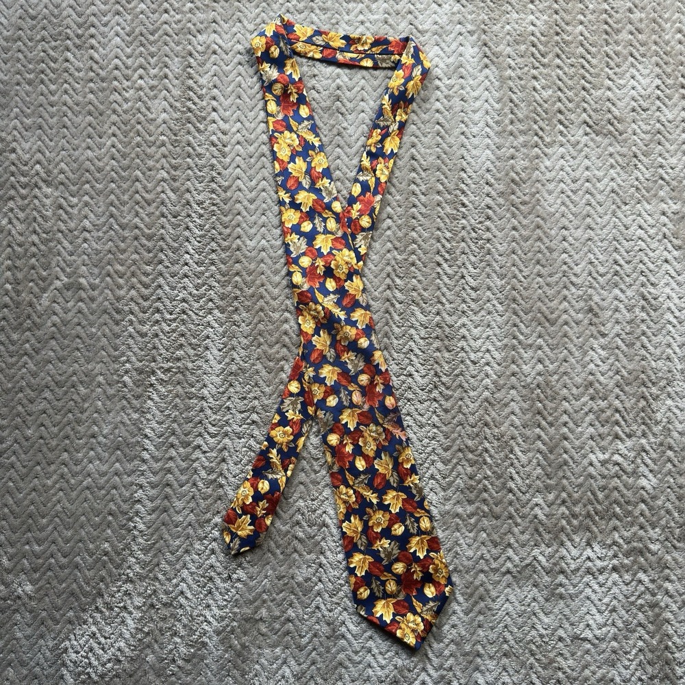 Tuttle Golf Collection Silk Tie Men's Brown Autumn Theme 57" Necktie